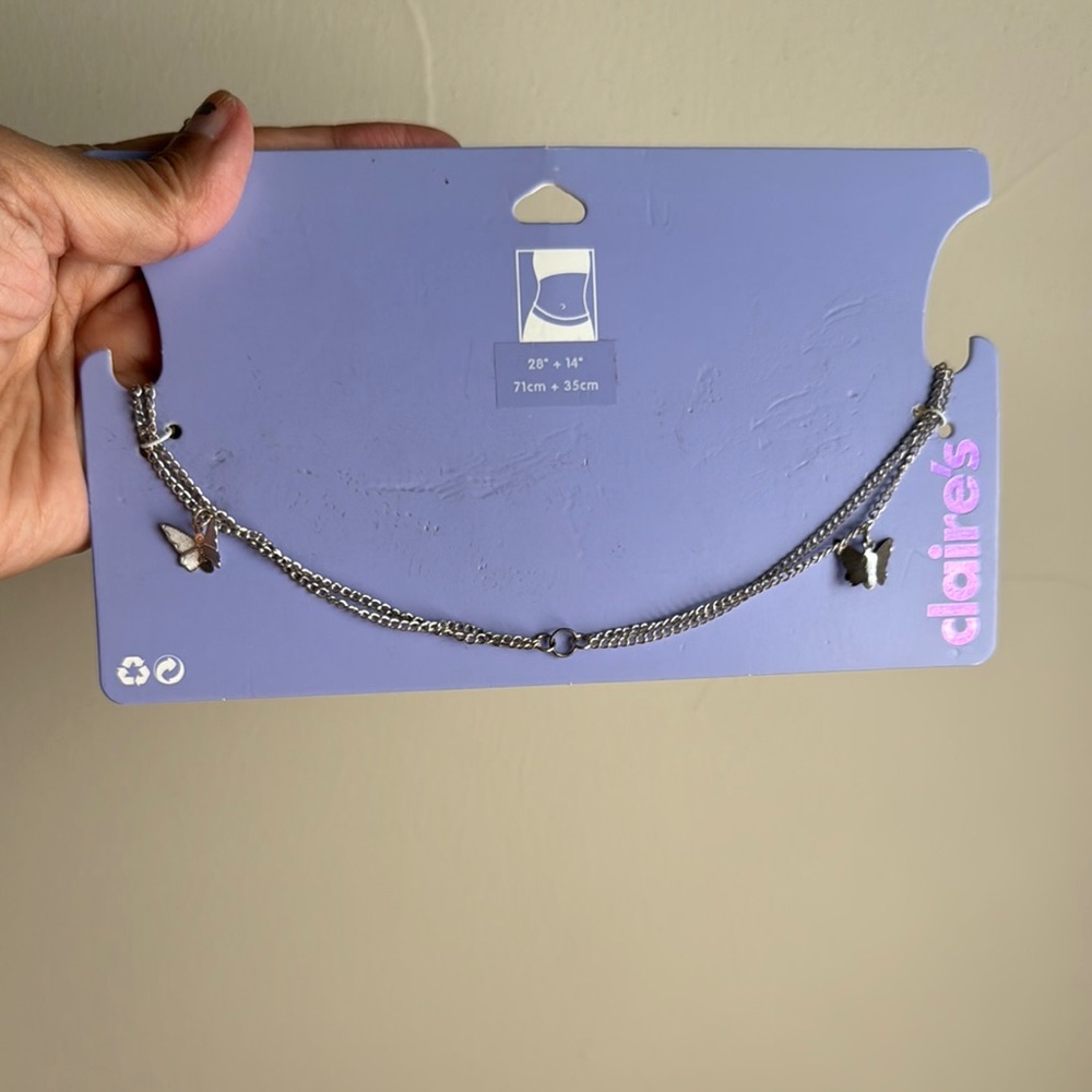 Claire's Silver stomach Accessory with Elegant Chain Detail